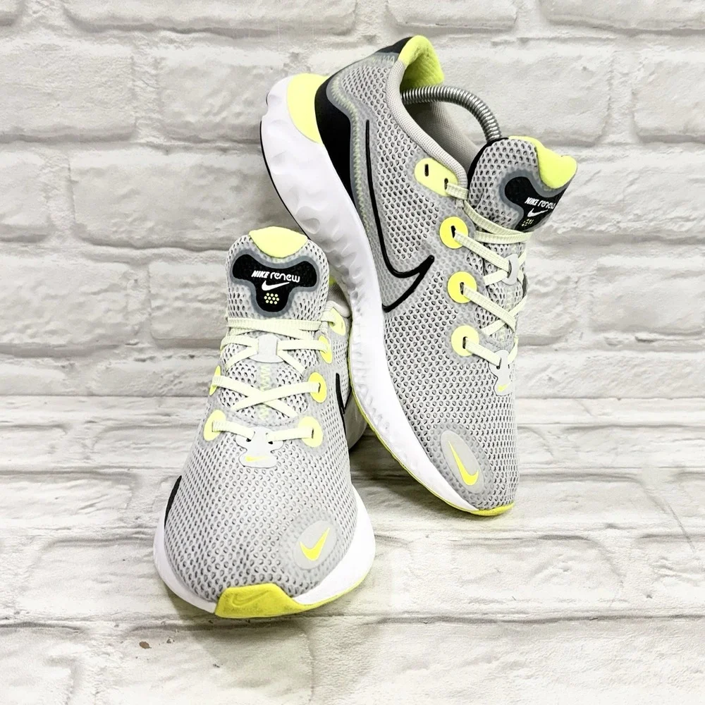 Nike Renew Run Shoes Mens Size 8.5 Grey Fog Volt Running Shoes Good Condition!